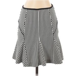 Banana Republic Black & White Pleated Striped Skirt 0